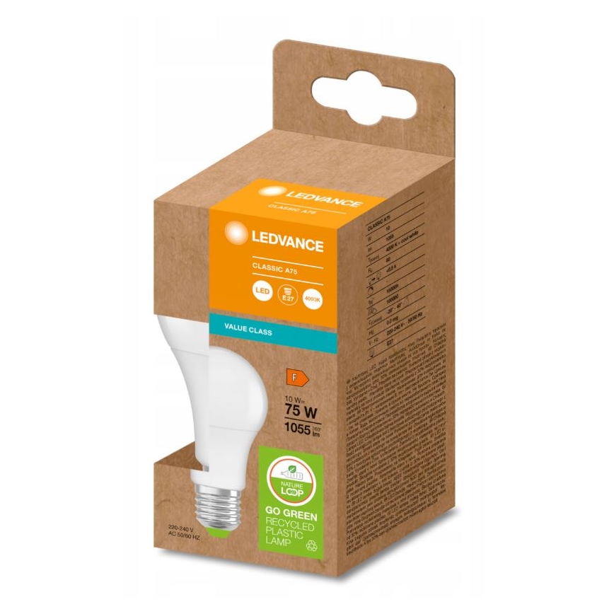 LED-lamppu kierrätetystä muovista E27/10W/230V 4000K - Ledvance