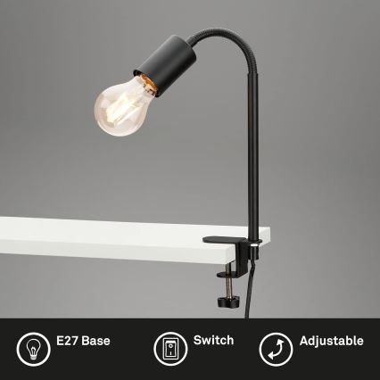 LED-lamppu klipsillä 1xE27/4,2W/230V 2700K musta