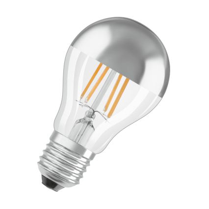 LED Lamppu peilipäällysteellä FILAMENT E27/6,5W/230V 2700K hopea- Osram