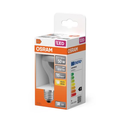 LED Lamppu peilipäällysteellä FILAMENT E27/6,5W/230V 2700K hopea- Osram