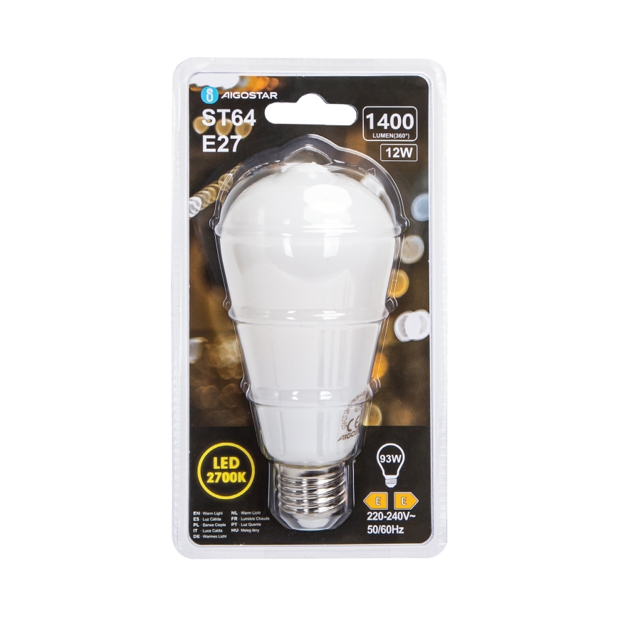 LED-lamppu ST64 E27/12W/230V 2700K - Aigostar