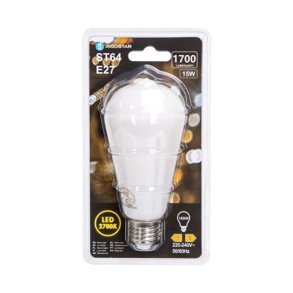 LED-lamppu ST64 E27/15W/230V 2700K - Aigostar