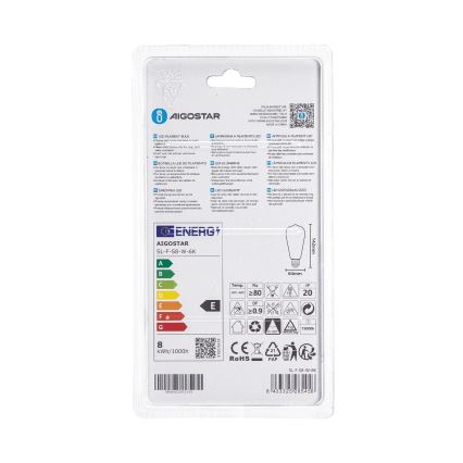 LED-lamppu ST64 E27/8W/230V 330° 6500K - Aigostar