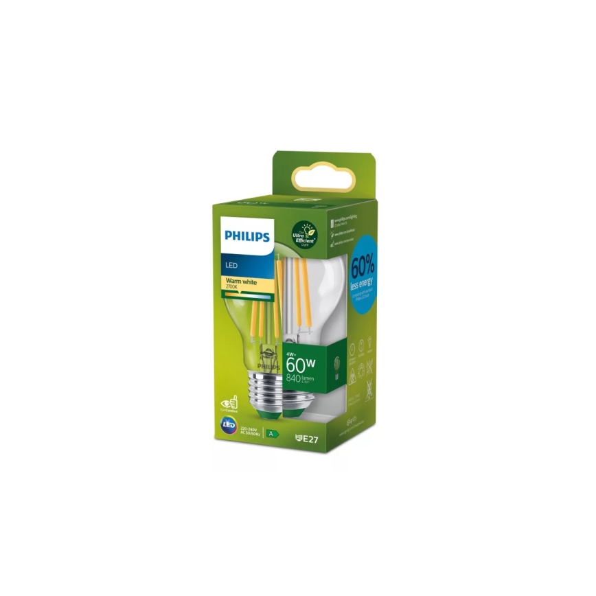 LED-lamppu ULTRAEFFICIENT VINTAGE Philips A60 E27/4W/230V 2700K
