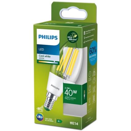LED Lamppu ULTRAEFFICIENT VINTAGE Philips B35 E14/2,3W/230V 4000K