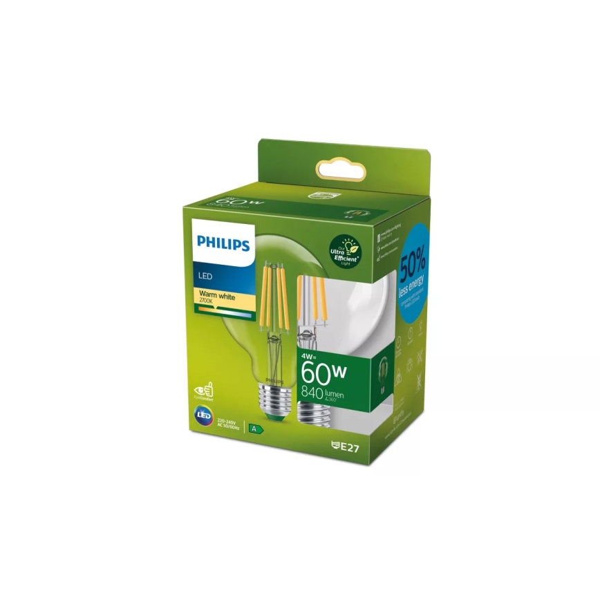 LED-lamppu ULTRAEFFICIENT VINTAGE Philips G95 E27/4W/230V 2700K