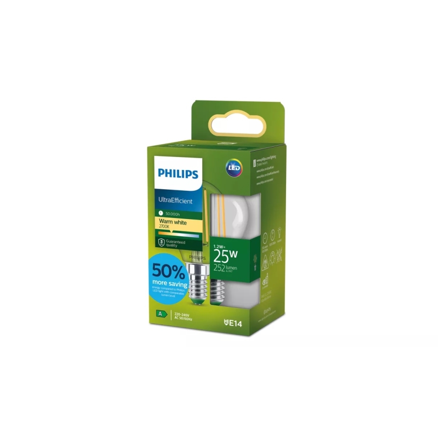 LED-lamppu ULTRAEFFICIENT VINTAGE Philips P45 E14/1,2W/230V 2700K