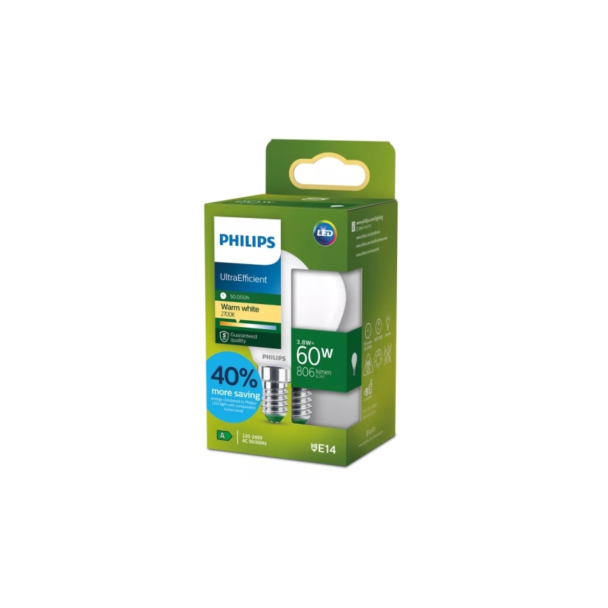 LED-lamppu ULTRATEHOKAS Philips P45 E14/3,8W/230V 2700K