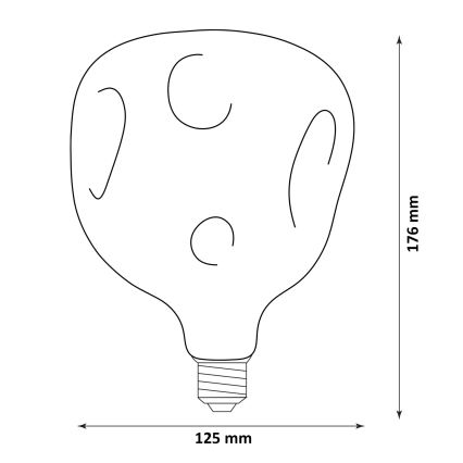 LED-lamppu Vintage-filamentti G125 E27/2,4W/230V 1800K