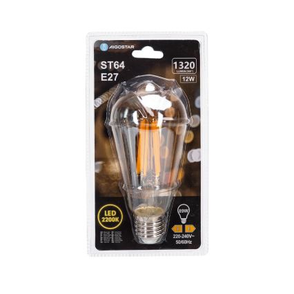 LED-lamppu VINTAGE ST64 E27/12W/230V 2200K - Aigostar