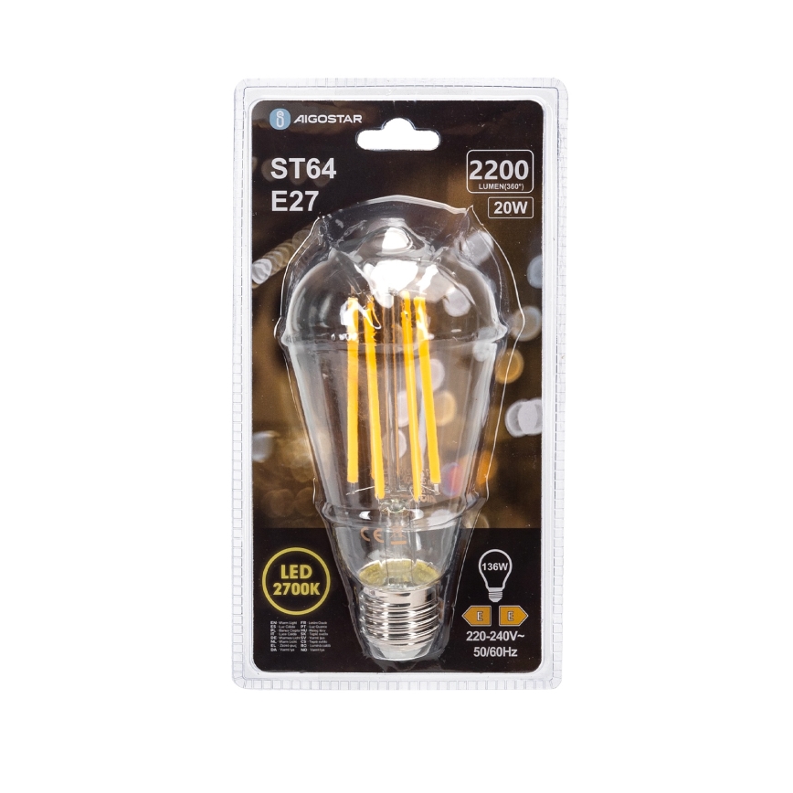 LED-lamppu VINTAGE ST64 E27/20W/230V 2700K - Aigostar