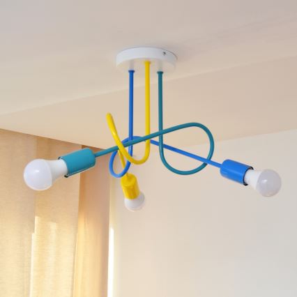 LED Lasten pinta-asennettava kattovalaisin OXFORD 3xE27/15W/230V