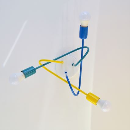 LED Lasten pinta-asennettava kattovalaisin OXFORD 3xE27/15W/230V