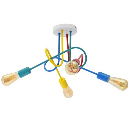 LED Lasten pinta-asennettava kattovalaisin OXFORD 4xE27/10W/230V