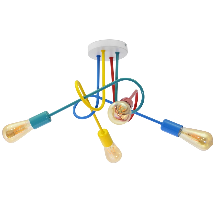 LED Lasten pinta-asennettava kattovalaisin OXFORD 4xE27/10W/230V