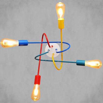 LED Lasten pinta-asennettava kattovalaisin OXFORD 4xE27/10W/230V