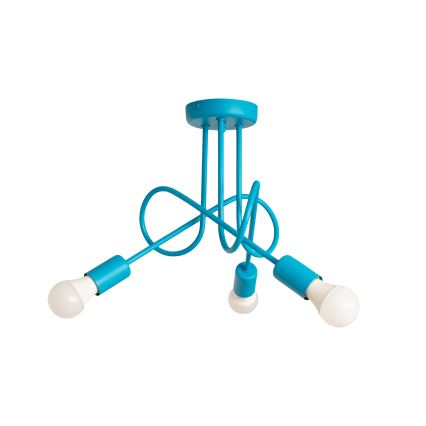 LED lasten pinta-asennettava kattokruunu OXFORD 3xE27/15W/230V sininen