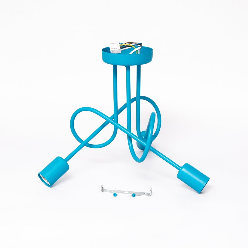 LED lasten pinta-asennettava kattokruunu OXFORD 3xE27/15W/230V sininen