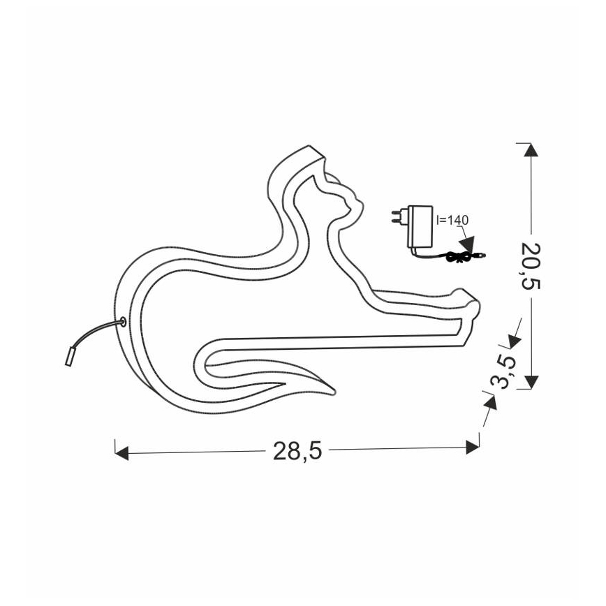 LED lasten pöytälamppu CAT LED/13W/230V musta