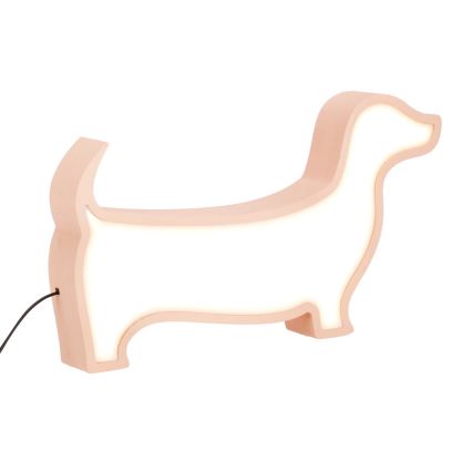LED lasten pöytälamppu DOG LED/12W/230V vaaleanpunainen