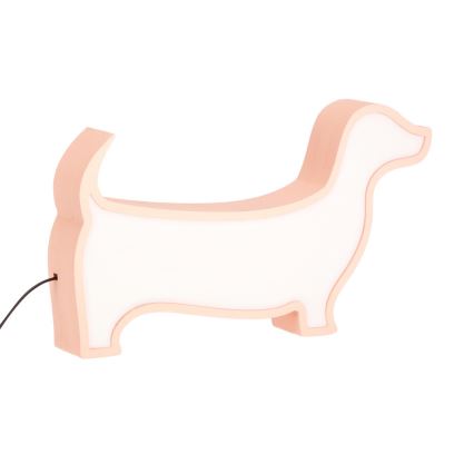 LED lasten pöytälamppu DOG LED/12W/230V vaaleanpunainen