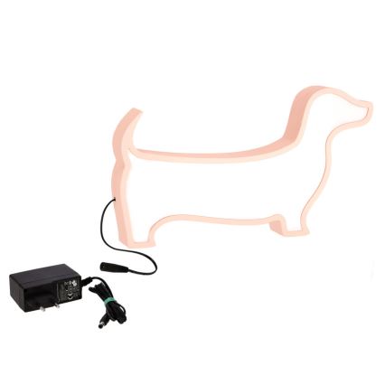LED lasten pöytälamppu DOG LED/12W/230V vaaleanpunainen