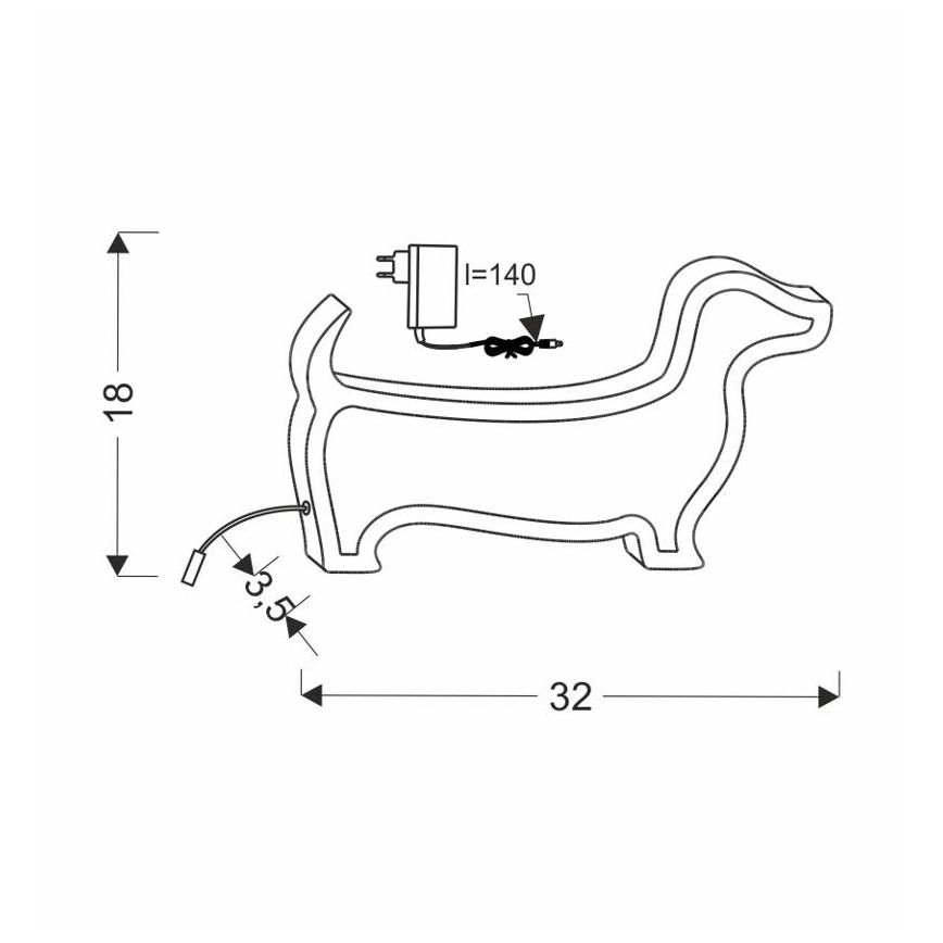 LED lasten pöytälamppu DOG LED/12W/230V vaaleanpunainen