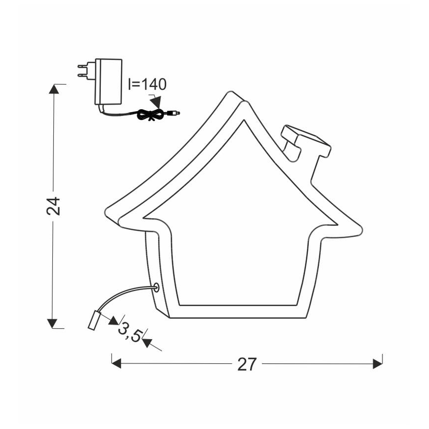 LED lasten pöytälamppu HOUSE LED/10W/230V vaaleanpunainen