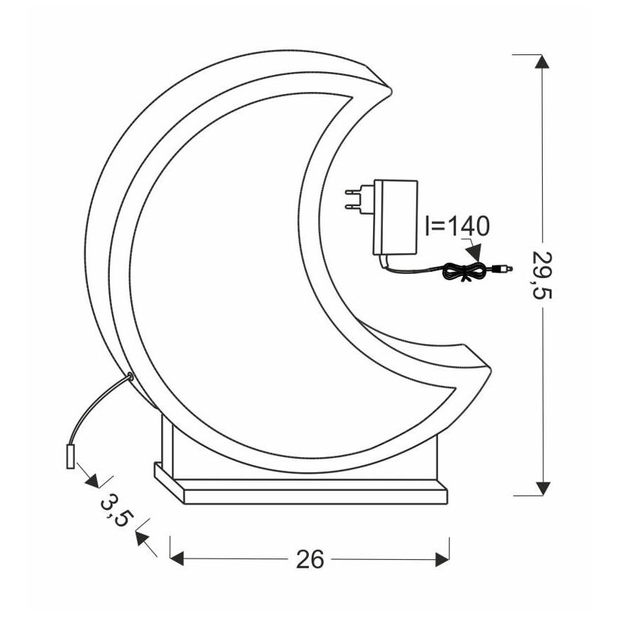 LED lasten pöytälamppu MOON LED/12W/230V harmaa