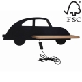 LED Lasten seinävalaisin hyllyllä CAR LED/5W/230V musta/puu - FSC-sertifioitu