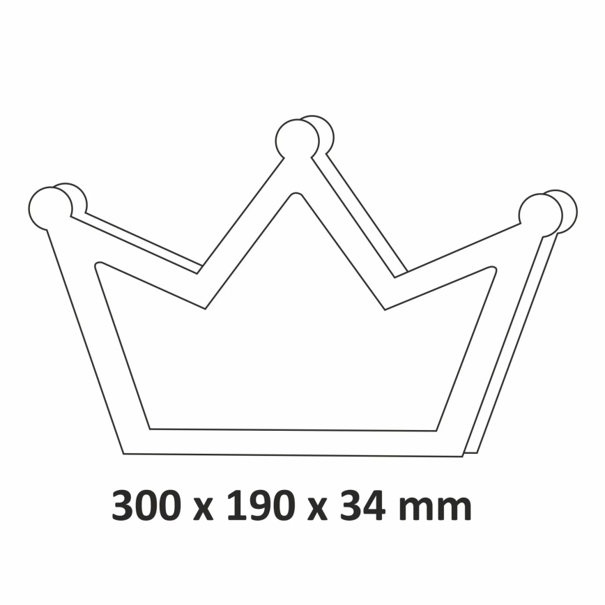 LED Lasten seinävalaisin LED/2xAA vaaleanpunainen kruunu