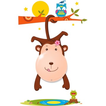 LED Lasten seinävalaisin MONKEY LED/0,6W/3xAAA