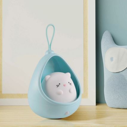 LED Lasten suuntaus kevyt anturilla KITTY LED/0,5W/5V USB 1200 mAh sininen