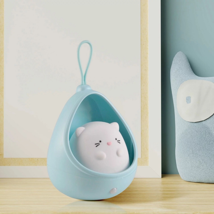 LED Lasten suuntaus kevyt anturilla KITTY LED/0,5W/5V USB 1200 mAh sininen