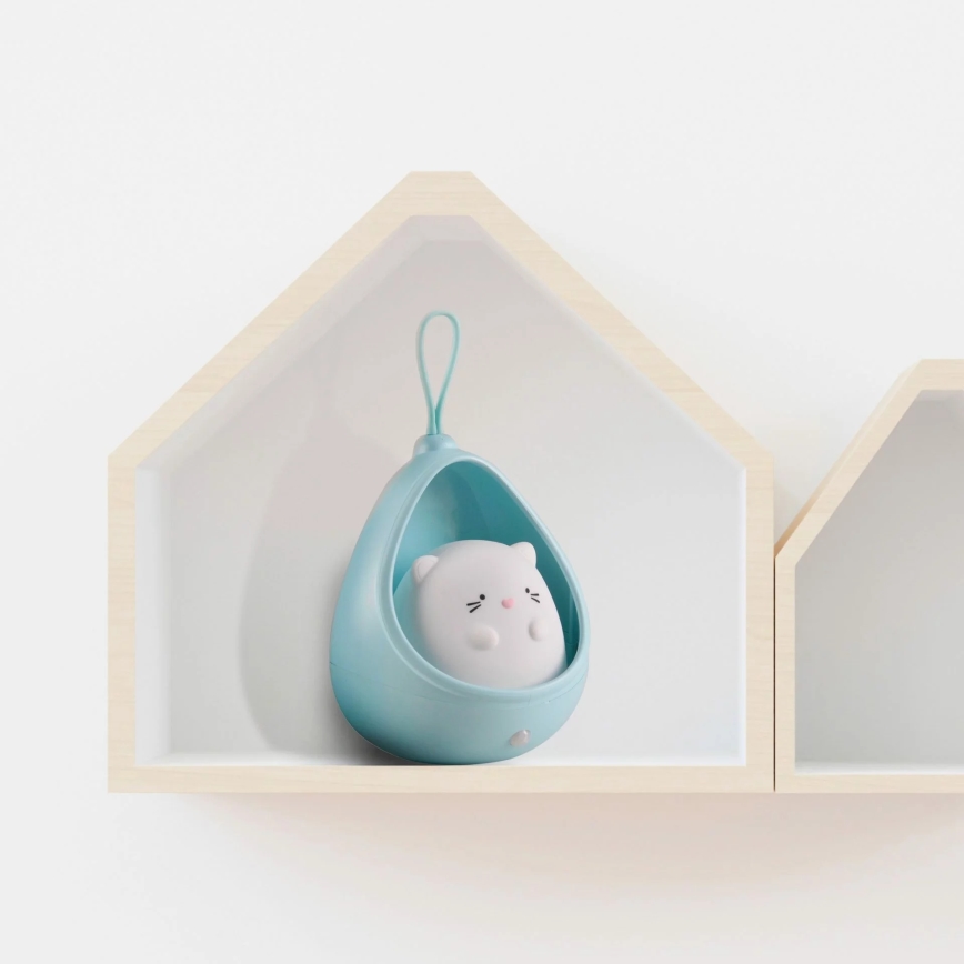 LED Lasten suuntaus kevyt anturilla KITTY LED/0,5W/5V USB 1200 mAh sininen