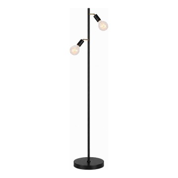 LED-lattiavalaisin 2xE27/7W/230V 2000K musta/kulta
