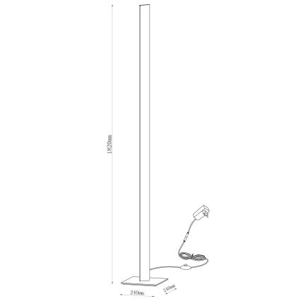 LED-lattiavalaisin BERNADETTA LED/28W/230V 4000K musta