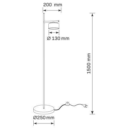 LED-lattiavalaisin OFELIA 1xGX53/6W/230V musta/savunharmaa
