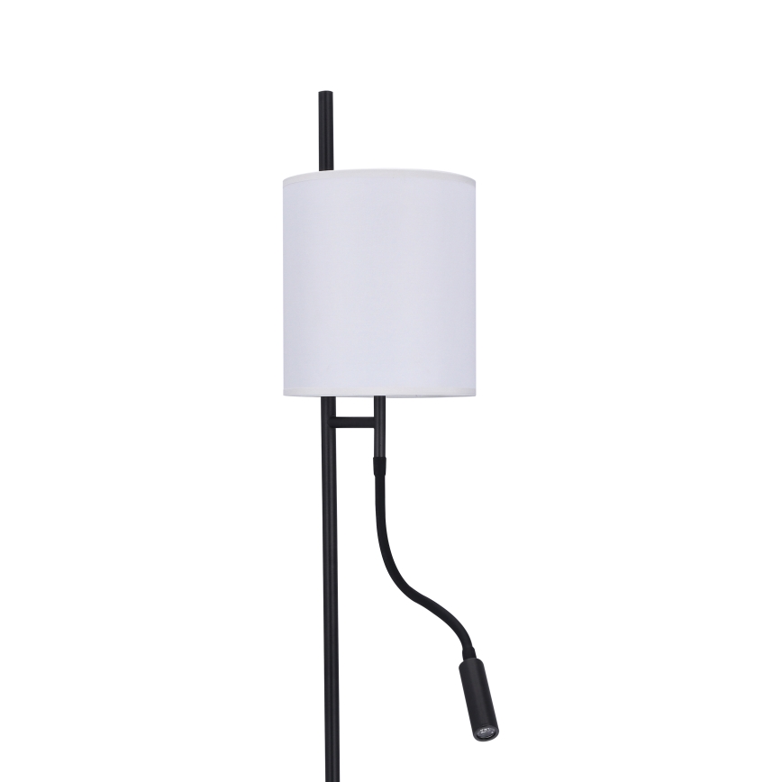 LED-lattiavalaisin TOKYO 1xE27/40W/230V + LED/3W musta/valkoinen