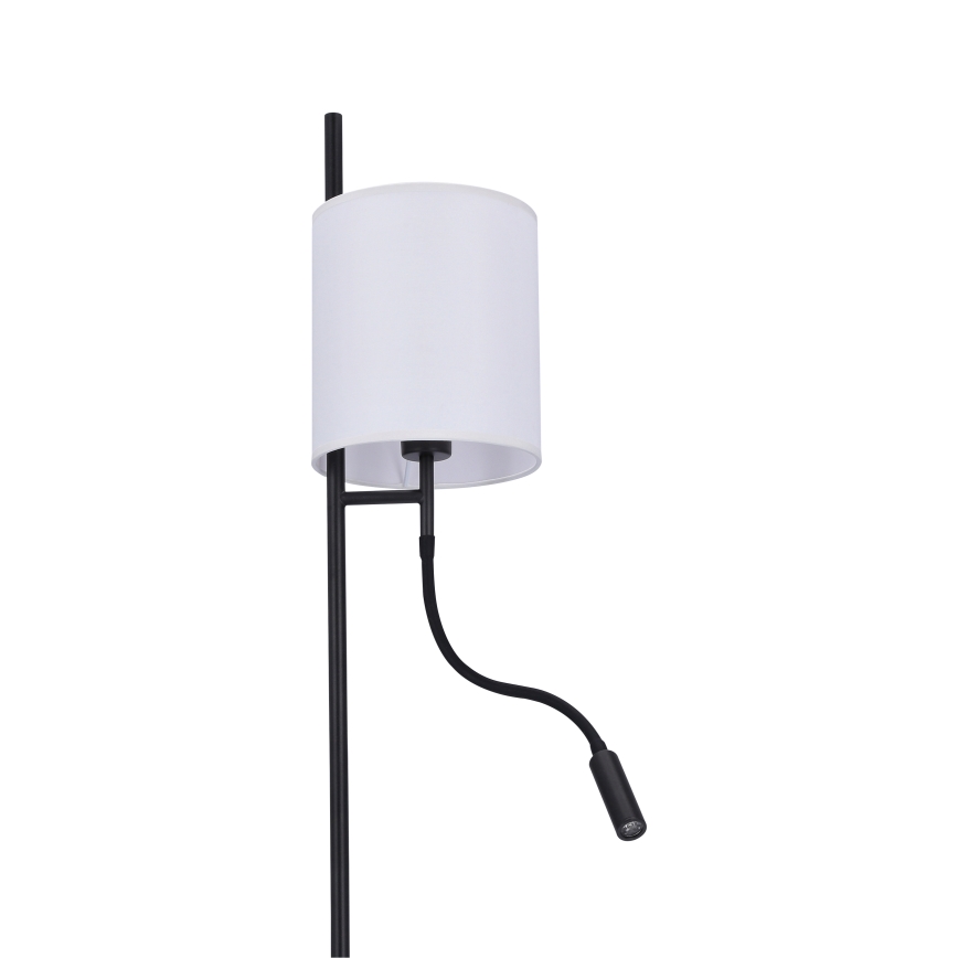 LED-lattiavalaisin TOKYO 1xE27/40W/230V + LED/3W musta/valkoinen