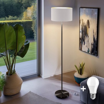 LED-lattiavalaisin TUNJA 1xE27/20W/230V, halkaisija 38 cm, musta/valkoinen