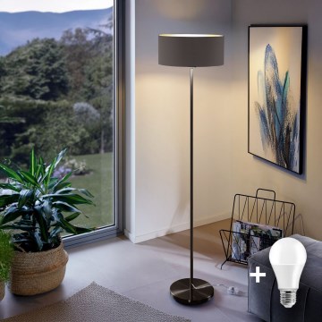 LED-lattiavalaisin TUNJA 1xE27/20W/230V Ø 38 cm musta/ruskea