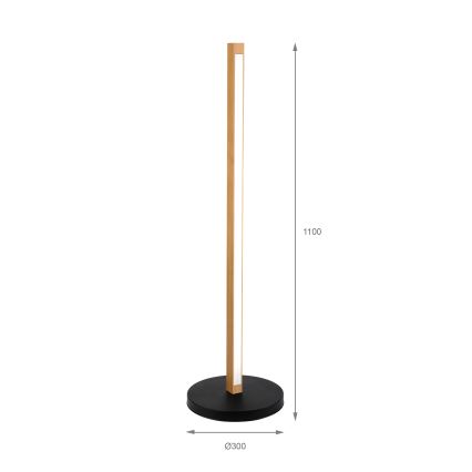 LED-lattiavalaisin VERDE LED/18W/230V 3000K tammi/musta