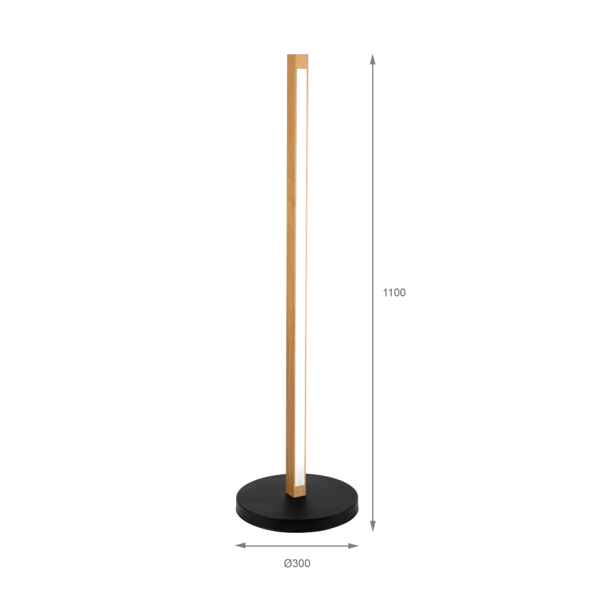 LED-lattiavalaisin VERDE LED/18W/230V 3000K tammi/musta