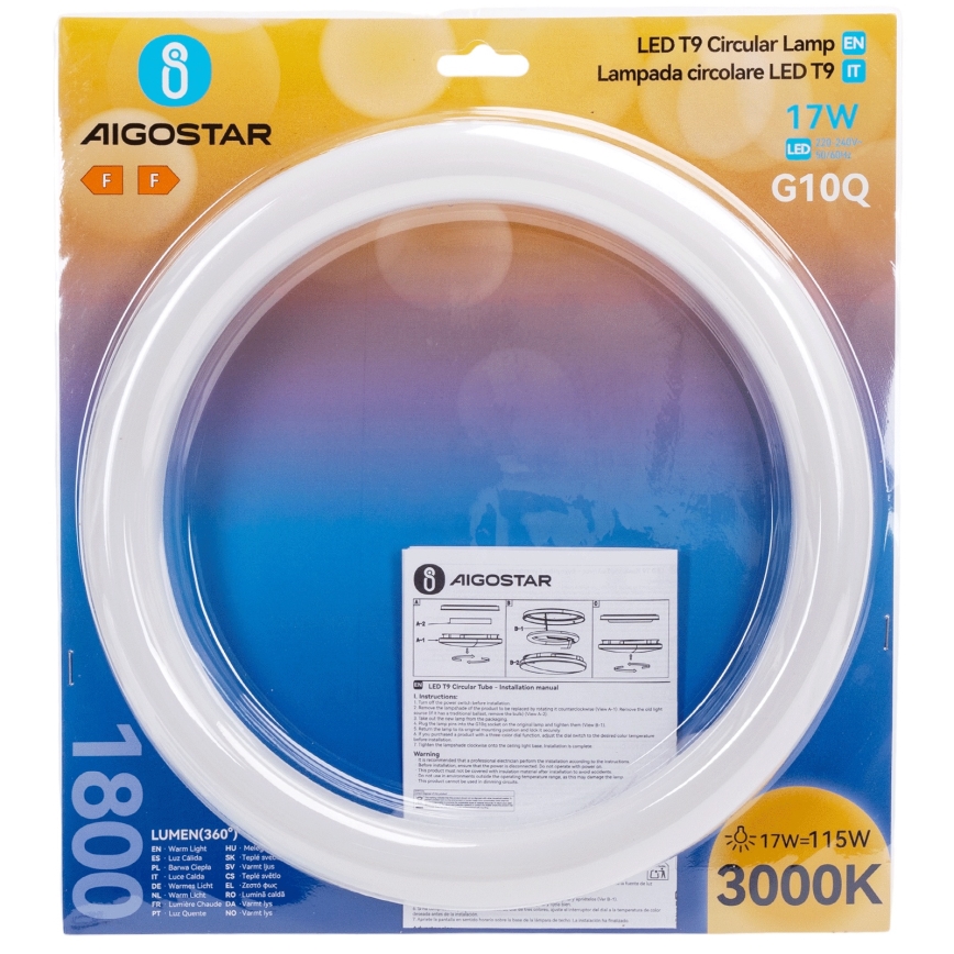 LED-loisteputki G10q/17W/230V 3000K - Aigostar