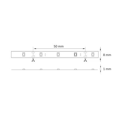 LED-nauha 5m LED/10W/12V IP20 4500K