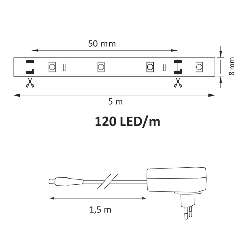 LED-nauha 5m LED/36W/12V 4000K