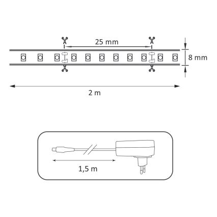 LED-nauha LED / 18W / 12V 2m 4000K