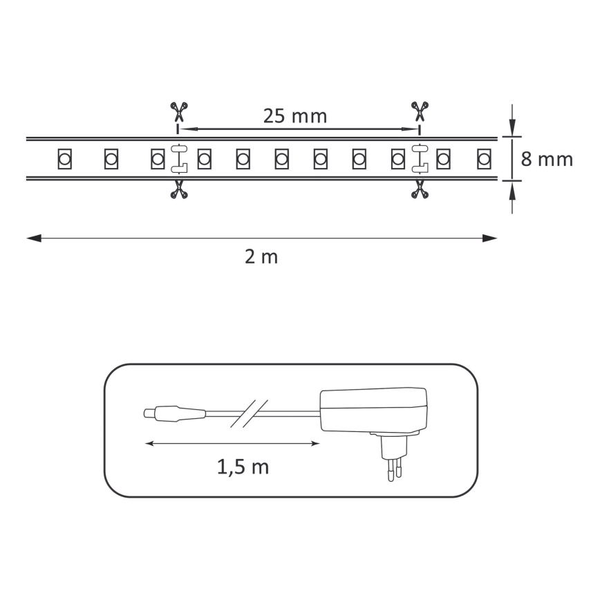 LED-nauha LED / 18W / 12V 2m 4000K