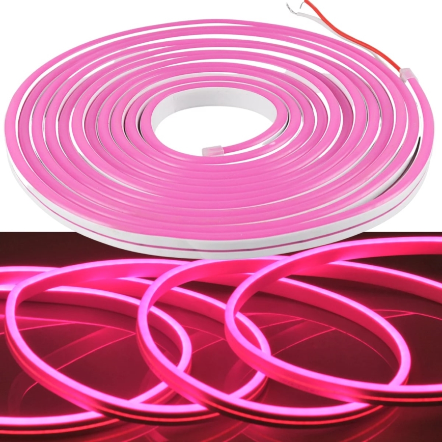 LED-nauha NEON 5 m LED/27W/12V IP65 vaaleanpunainen